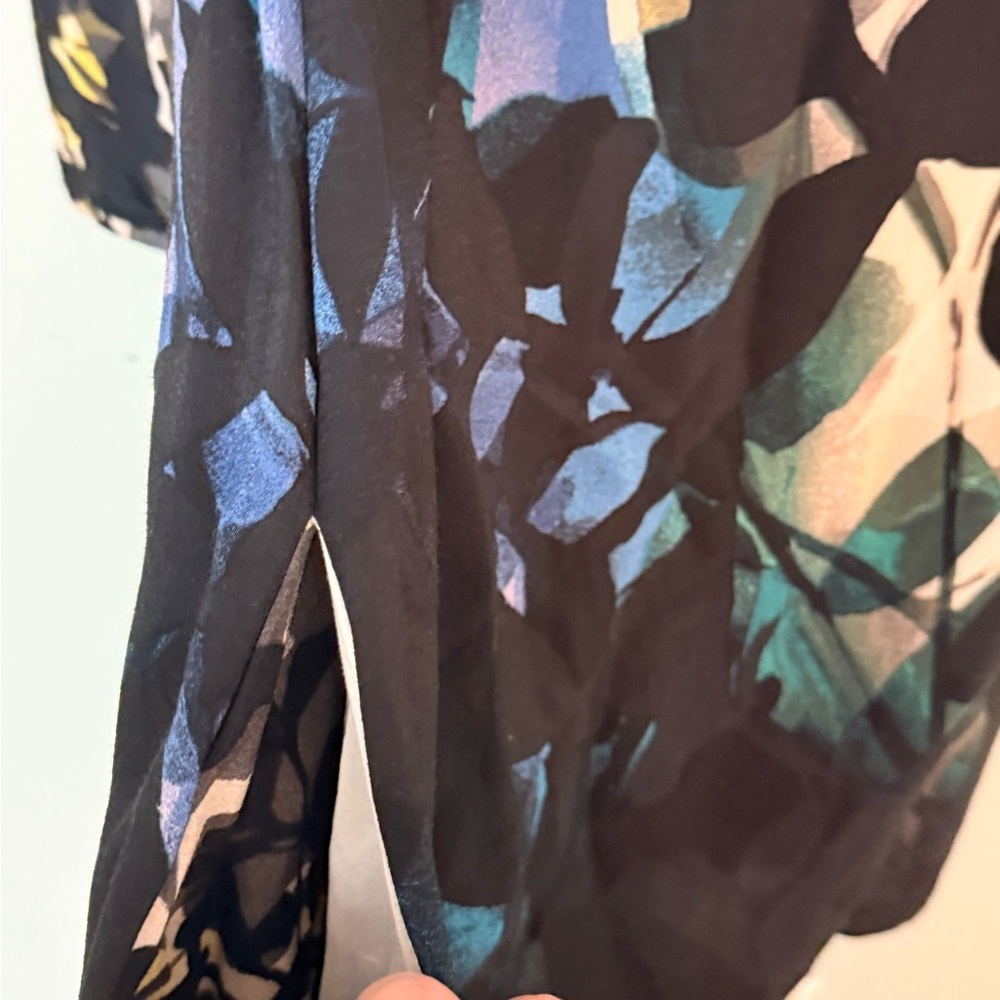 Maeve Anthropologie Floral Dress Medium Black Botanical Print - Picture 6 of 9